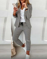 Plaid Comfortable Casual Suit