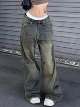 Hip Pop Low Waist Letter Print Boyfriend Jeans