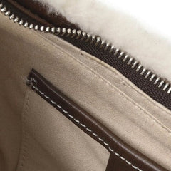 Two Toned Brown Buckled Shoulder Bag