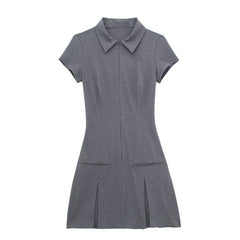 Gray Polo Mini Dress