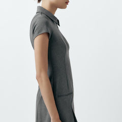 Gray Polo Mini Dress