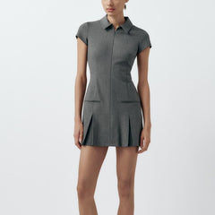 Gray Polo Mini Dress
