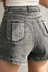 Smokey gray jeans irregular skirt