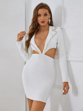 Casual Wrap Solid Color Zipper V-Neck Dress