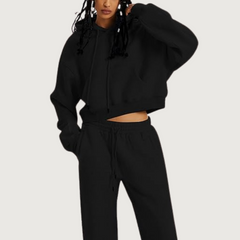Black Hoodie And Pants Matching Set
