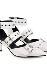 Belt Buckle Pointed Rivet Shoes