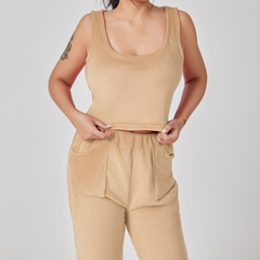 Brown Chic Matching 3-Piece Warm Lounge Set.