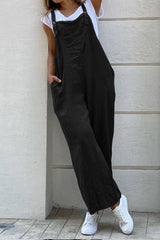 Fashion Casual Solid Spaghetti Strap Loose Jumpsuits(3 Colors)