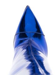 Blue High Fashion Metallic Knee High Boots