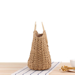 Circle Handle Straw Bag