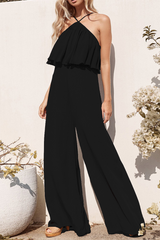 Fashion Elegant Solid Flounce Straight Jumpsuits(3 colors)