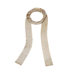 Metal Mesh Thin Neck Tie Scarf