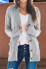 Casual Solid Split Joint Cardigan Collar Tops(6 colors)