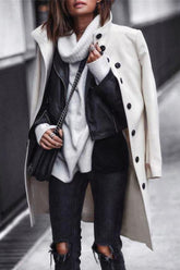 Casual Solid Solid Color Mandarin Collar Outerwear