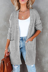 Casual Daily Solid Pocket Cardigan Collar Cardigans(3 Colors)