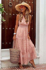 Chiffon Spliced Midi summer Dress