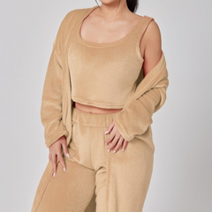 Brown Chic Matching 3-Piece Warm Lounge Set.