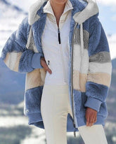 Plush warm hooded coat