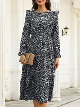Bohemia Loose Leopard Round-Neck Dress