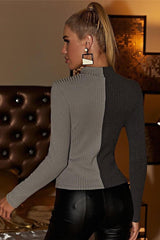 half-high neck long-sleeved slim sweater