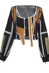 Street style design contrast color jacket