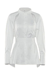 Long-sleeved white shirt