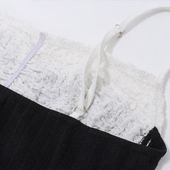 Black and White Two-Tone Laces Dress