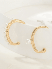 2pcs Faux Pearl Decor Cuff Earring