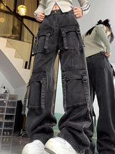 Street Multi Pocket High Rise Cargo Jeans