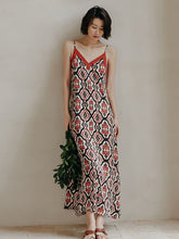 Vacation H-Line Floral Printed V-Neck Dress