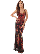 Evening Wrap Backless Embroidered V-Neck Dress