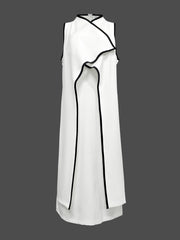 False Two Sleeveless Solid Color Midi Dresses