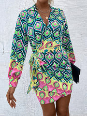 Bohemia Puff Sleeves Floral V-Neck Dress