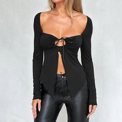 Jersey Long Sleeve Top Hoop Knot