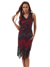 Evening H-Line Beads Sequined Tasseled Midi Dresses