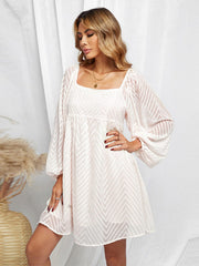 Square Neck Flare Mini Dress