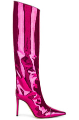 Magenta High Fashion Metallic Knee High Boots