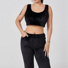 Black Chic Matching 3-Piece Warm Lounge Set.