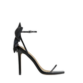 Black Ankle Strap Back Bow Heels