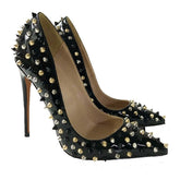 Black Fully Studded Pumps