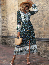 Bohemia A-Line Floral Printed V-Neck Dress