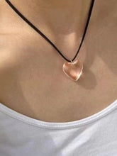 Stone Heart Charm Necklace