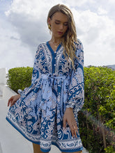 Bohemia A-Line Floral Printed V-Neck Dress