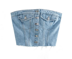 Sleeveless Denim Corset Top