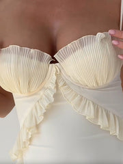 3D Flower Sleevless Spaghetti-Neck Elegant Wrap Maxi Dresses