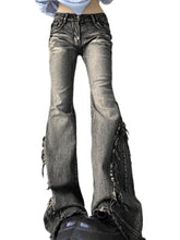 Raw Trim Splice Low Rise Flare Jeans