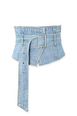 Versatile denim tied belt