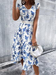 Sally Summer Casual Floral Print Midi Dress