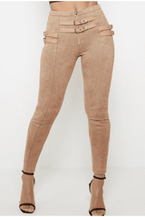 Belt decorated Khaki Pants