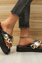 Thick-soled chain sandals